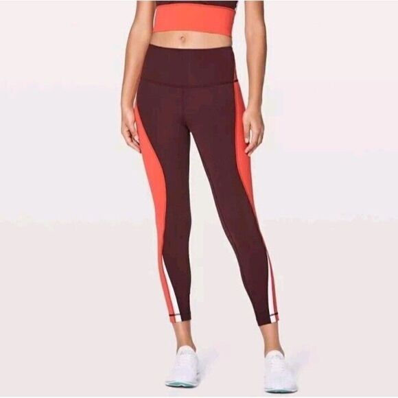 lululemon athletica Pants - Lululemon Kick Serve Sweat Leggings Athleisure Workout Size 4 Burgundy